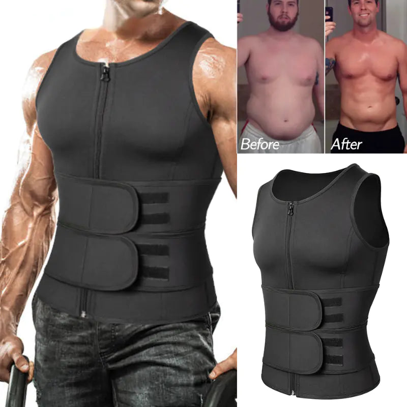 Men's Body Shaper Sauna Vest for Weight Loss Training